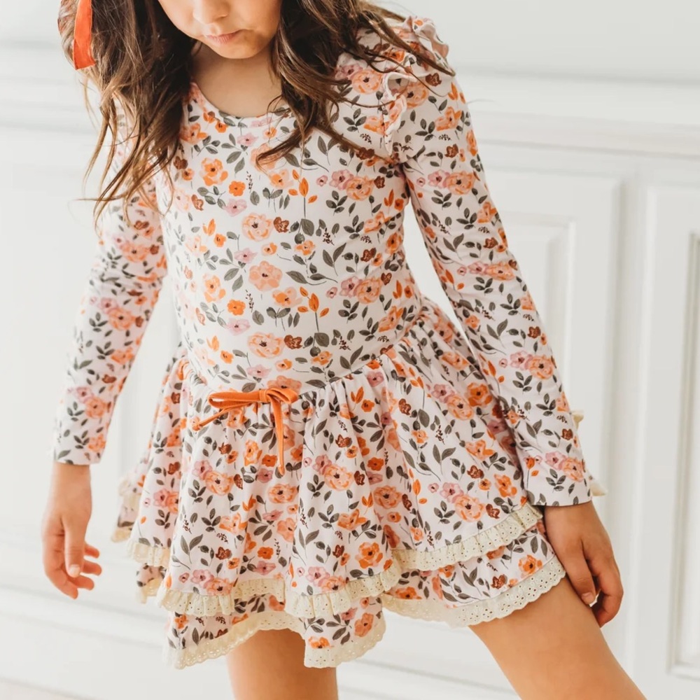 Cheeky Plum Floral Dress with Ruffles